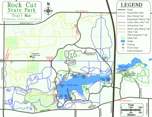 Trail map of Rock Cut State Park