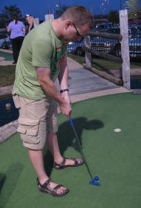 Steve finishes off a putt