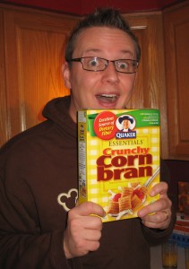 Steve enjoys Corn Bran