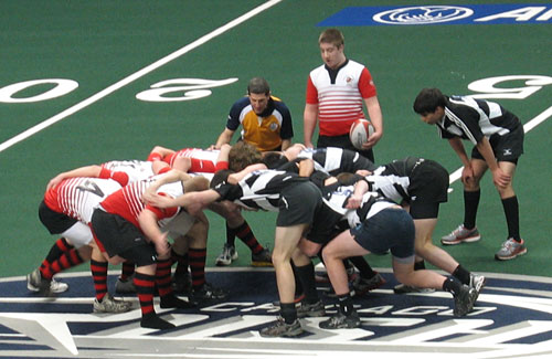 Rugby at halftime was fun