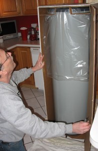 Unpacking the new water heater