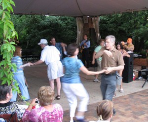 Swing dancing with the band