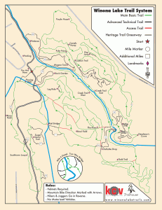 Map of Winona Lake Mountain Bike Trails