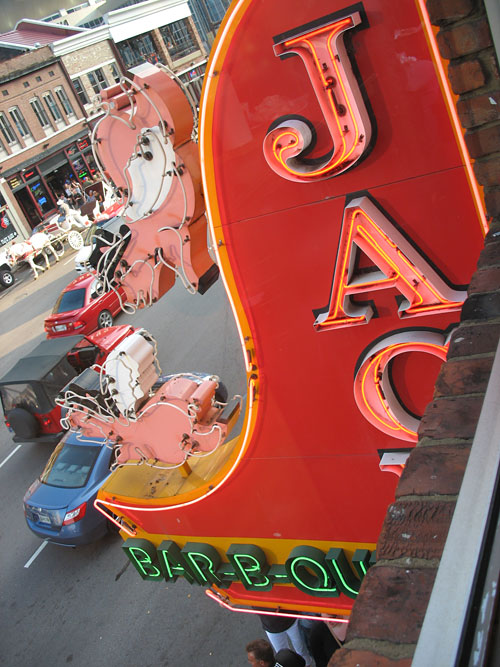 View of Flying Pigs Sign from Jack's 2nd Floor