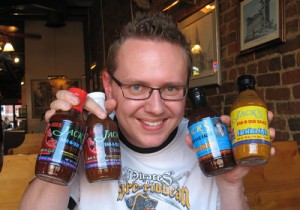Steve picks up 4 of Jack's 6 sauces!