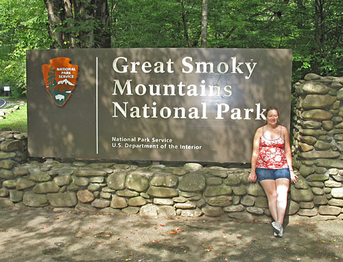 Amy (& Ubster) at the National Park entrance