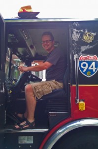 Woo hoo, a fire truck!