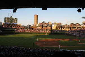 Heading into a night game at Wrigley Field