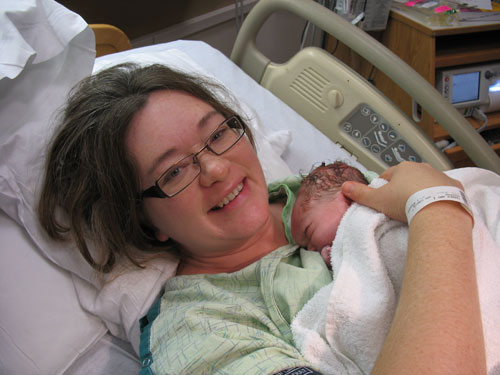 Amy welcomes Wesley into the world