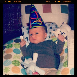 "Hey, it's my 1 month birthday. Let's party!"