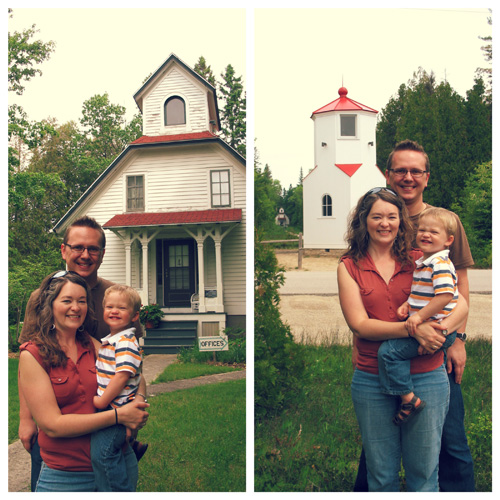 The Upper and Lower Towers of the Baileys Harbor Range Lights, built in 1869