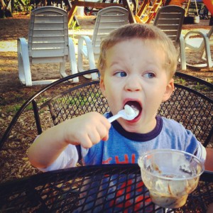 "Don't mind me. I'll take care of this ice cream."